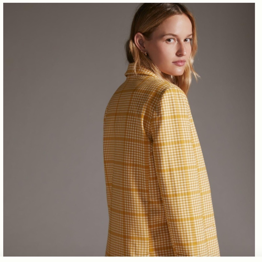 Anthropologie Retro Maeve Plaid Tartan Double-Breasted Blazer NWT, sz 14 - Picture 3 of 16
